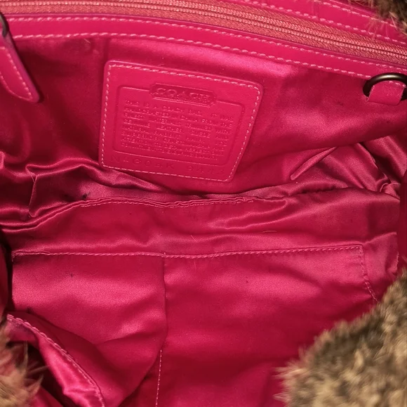 Coach Quilted Nylon Soho Hobo Fur Trim - Picture 9 of 10